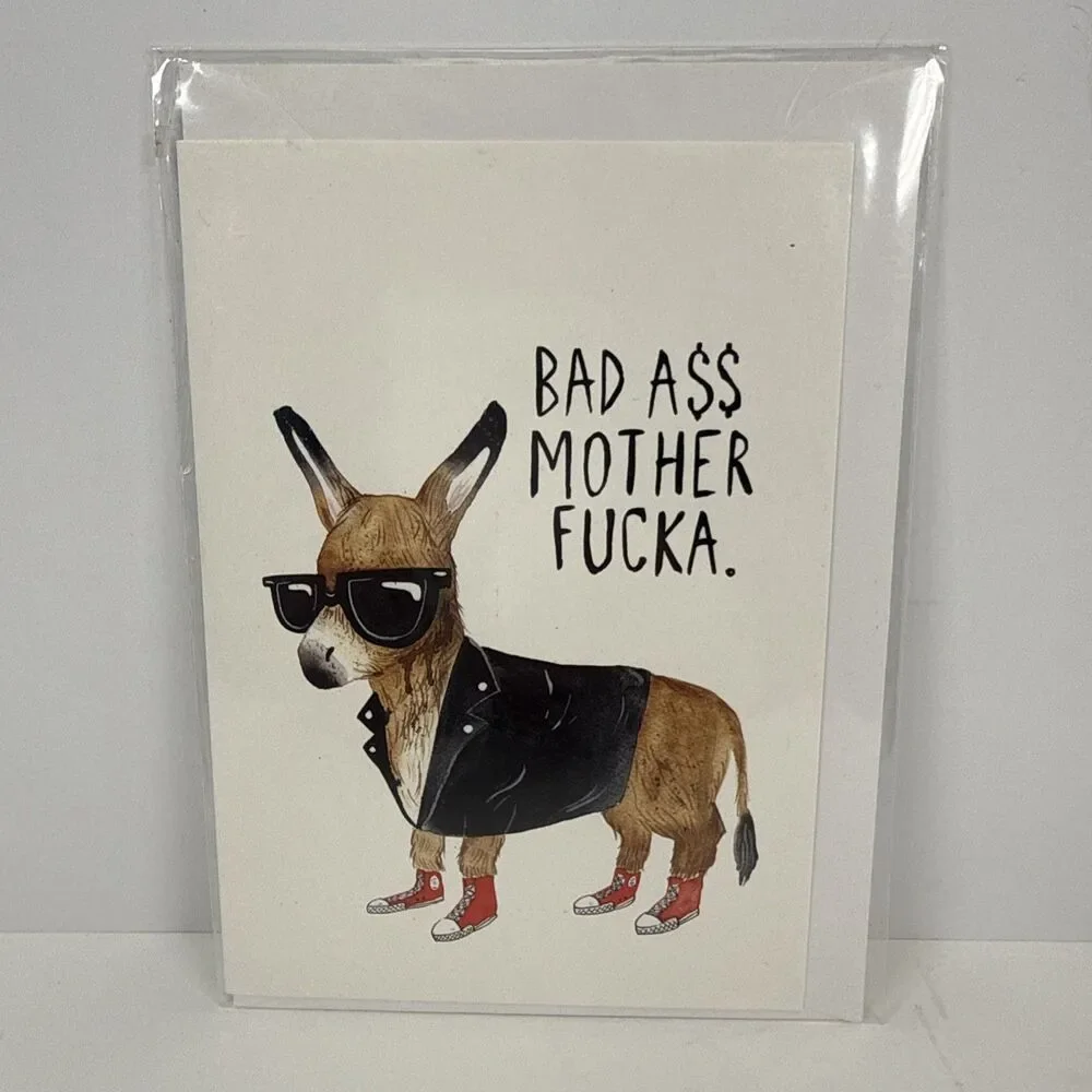 Bad Ass Mother Fucka Happy Birthday Greeting Card By Jolly Awesome Matt Nguyen